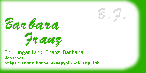 barbara franz business card